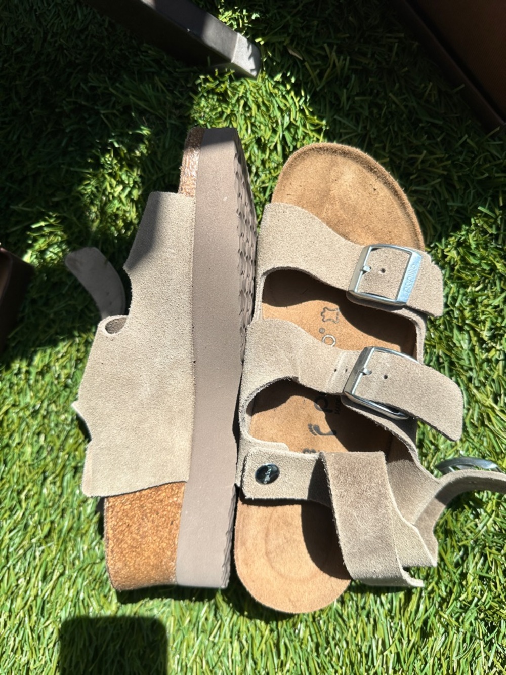 Papillio Women's Suede Platform Sandals - Taupe